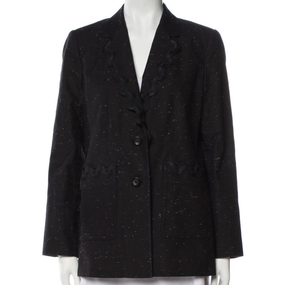 Black Women's Jacket - Elegant Button Front Coat